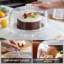 6-in-1 Multi-Functional Cake Stand with Dome Cover, BPA-Free Acrylic Serving Platter, Salad Bowl Divided Snack Tray, Shatterproof Dessert Display with Fork Spoon for Birthday Wedding Christmas Party