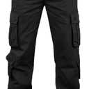 BAYAMO Mens Cargo Pants Camo Military Fatigue Pant Camouflage Hunting Combat Work Casual Pants Multi Pocket (32, Black)