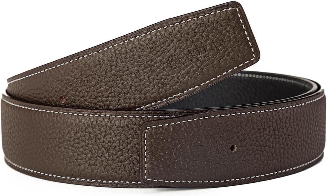 Vatee's Men/Women Reversible Genuine Leather Without Buckle Replacemen Belt Strap 1.34"/1.5" Wide