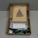 Hoolerry Christmas Wood Card Organizer Set Christmas Card Holder Include a 6 x 8 Cards Organizer a Hole Punch a Print Template 20 Protectors for Holiday Greeting Storage Gift(Stylish)