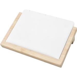 Enorteen Bamboo Jewelry Display Stand Multiple Earrings Necklace Display Stand Holder Tabletop Display Boards Chains Organizer Holder Jewelry Storage Tray for Show (Small-1pc, White)