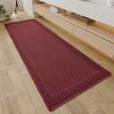 RESARE Waffle Bathroom Runner Rugs, Super Absorbent Bath Mat Non Slip Washable Quick Dry