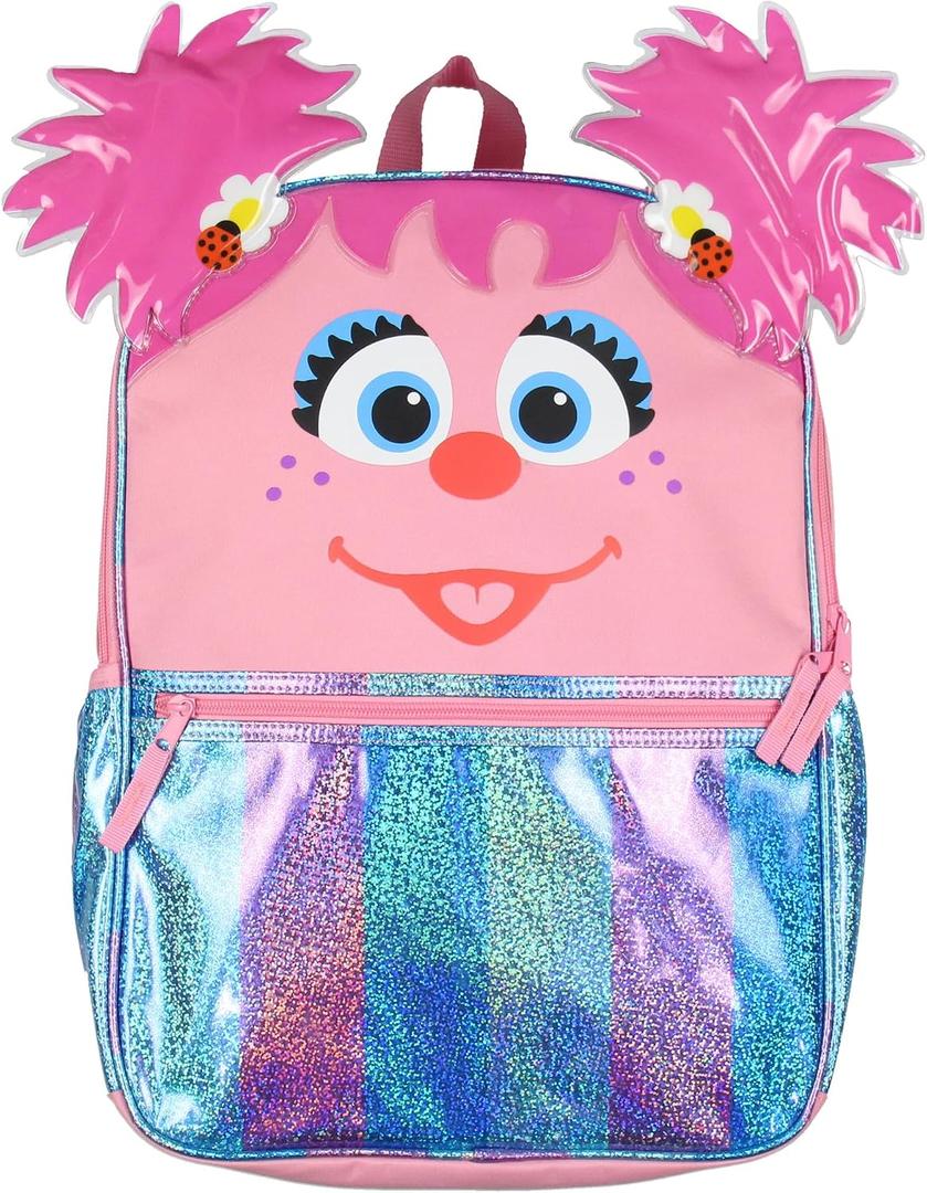 Sesame Street Abby Cadabby Girls Kids School Backpack 17" Cute Book Bag with Padded Adjustable Straps