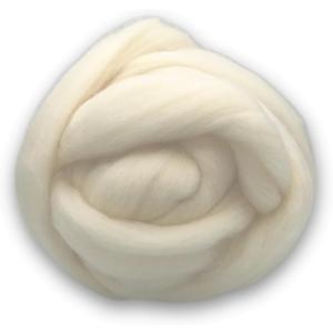 Corriedale Wool Roving 1 lb (16 Ounces) for Spinning | Soft Chunky Jumbo Yarn for Arm Knitting Blanket |100% Natural Undyed (Off-White) Wool Yarn Bulk, Felting Core, Carded Stuffing