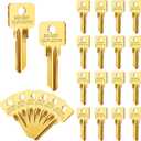 50 Pcs Sc1 Brass Key Blanks Uncut Blank Keys Compatible for Home Door Lock Replacement Parts