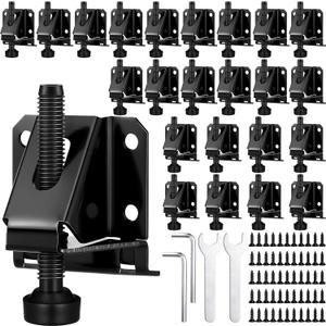 Kenning 24 Pack Heavy Duty Leveling Feet Workbench Leveling Legs Furniture Levelers Leg with Screws, Lock Wrench, 2.3 inch Adjustable Height, Leveler for Workbench, Furniture, Table, Cabinets (Black)
