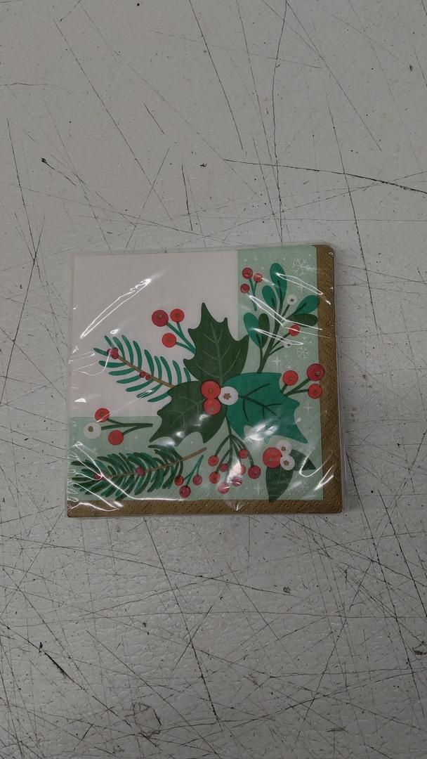 Beverage Napkin 16Ct Holiday Greenery