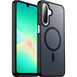 teloxy Magnetic for Samsung Galaxy A26 5G Phone Case,Shockproof Protective Durable Slim Translucent Matte Anti-Fingerprint Phone Case,Black