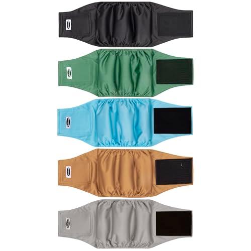 Tuiskusa Male Dog Diapers, High Absorbing Dog Belly Bands for Male Dogs, Washable Reusable Dog Male Wraps(5 Pack) XS