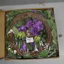 24 Inch Spring Wreath for Front Door, Artificial Hydrangea and Thistle Flowers, Spring and Summer Door Wreath with Lush Greenery, Summer Wreath for Indoor Outdoor Decor