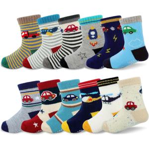 Baby Socks, Non Slip Grip Ankle Socks Cotton for Infants Toddlers Kids Boys Girls Child Newborn Unisex Breathable, Small