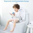 ANGELBLISS Baby Potty Training Toilet Seat with Soft Cushion Handles, Haute Collection, Double Anti-Slip Design and Splash Guard for Boys and Girls (Grey)