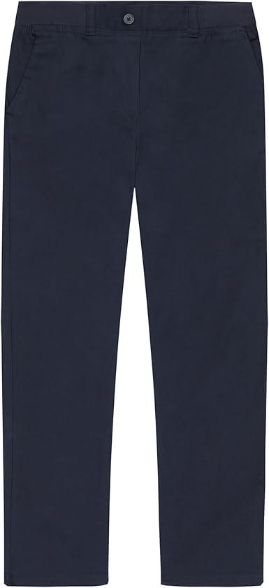 Nautica Boys' School Uniform Warp Knit Pants, Flat Front & Zipper Closure, Durable Stretch Twill, L