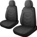 CAROMOP Luxury Faux Leather Seat Covers 2 Front Seat,Easy to Insatll Seat Covers for Cars,Airbag Compatible Fits Most Cars, Vehicles,Sedans,Trucks & SUVs(Black)