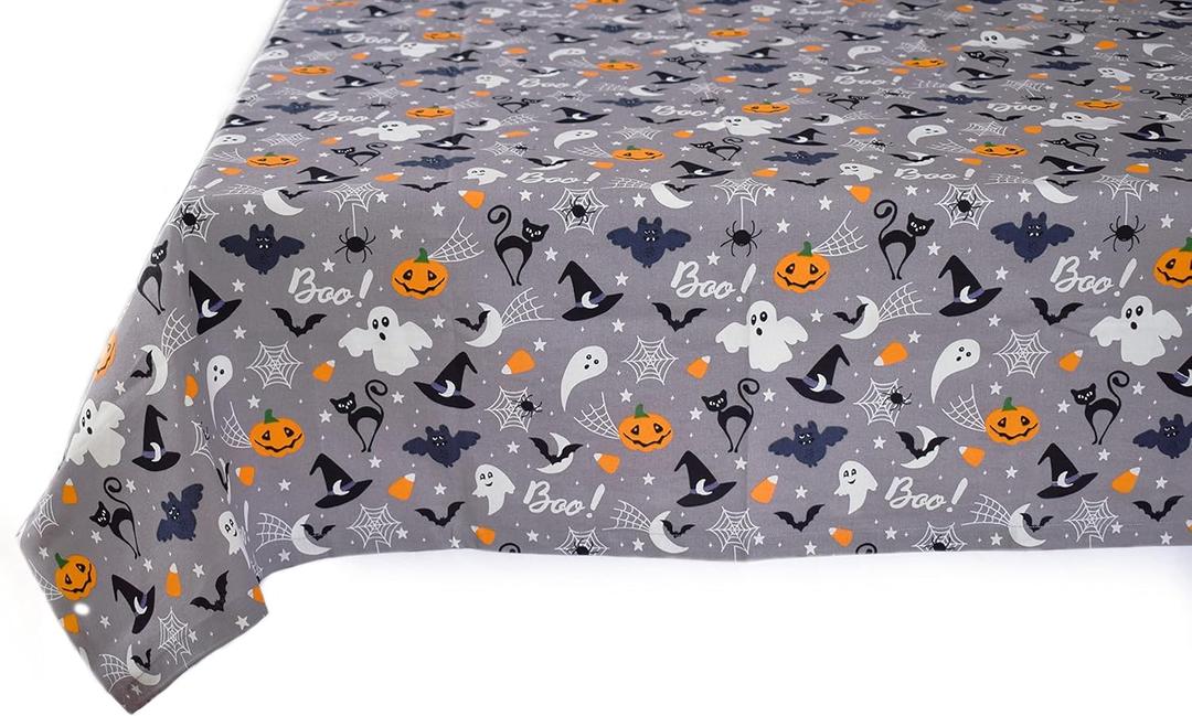 Yourtablecloth 100% Cotton Tablecloth for Home, Restaurants, Cafs  Be it for Everyday Dinner Picnic or Occasions Like Thanksgiving (Ghost, 60 x 84 Rectangle/Oblong)