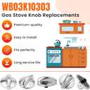 AMI PARTS Fit for G-E Profile Stove Knobs WB03K10303 Gas Stove Knobs Replacements - (Not Universal) Surface Burner Control Knob Replace WB03K10208, AH3486484, EA3486484, 1810427 5-Pack