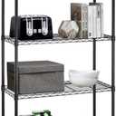 14x36x54 Inch 4-Shelf Storage Shelves Heavy Duty Shelving Unit for Kitchen Metal Shelves Garage Organizer Wire Rack Shelving Storage Unit Shelf Adjustable Utility NSF Certification Commercial (14Lx36Wx54H, Black)
