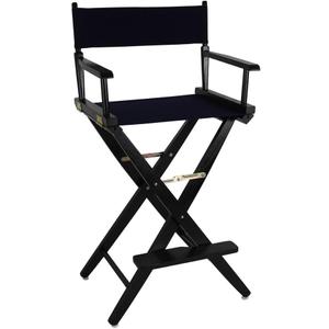 American Trails Extra-Wide Premium 30" Director's Chair Black Frame with Navy Canvas, Bar Height