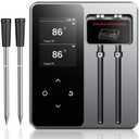 Wireless Meat Thermometer with App Control, 600FT Bluetooth Range, 2 Probes & 6 Sensors, 0.5S Instant Read, LCD Display, IP67 Waterproof Real-Time Monitoring & Smart Alerts for BBQ, Grill, Oven