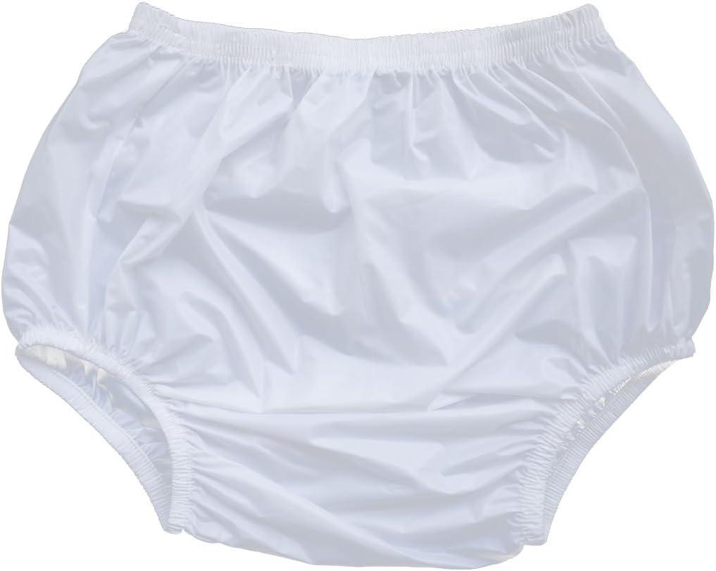 Adult Incontinence Pull-on Plastic Pants PVC Pants 3 Pack (Large, White)