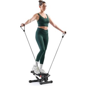 Sunny Health & Fitness Twist Steppers with Resistance Bands, Compact Mini Stair Step Machines for Low-Impact Home Cardio Workouts