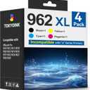 TOKYOINK 962XL Ink Cartridges for HP 962XL Ink Cartridges Combo Pack Work for HP Officejet Pro 9010 9015 9018 9020 9025 Printers, 4 Pack