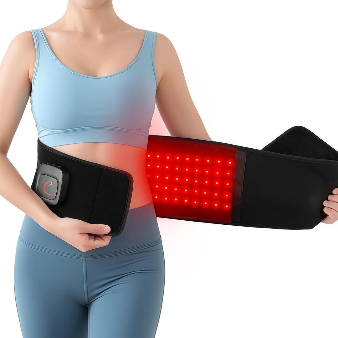 Comfytemp Cordless Red Light Therapy Belt for Body, Portable Rechargeable Near Infrared Light Therapy Wrap, Father's Day Gifts, 19W Wireless Large Light Band for Waist Lumbar Lower Back
