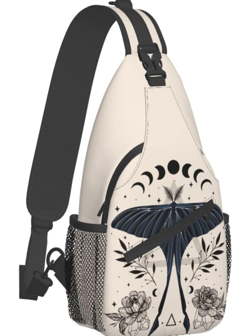 Moon Moth Sling Bag For Men Women Shoulder Backpack Chest Bags Crossbody Daypack For Hiking Camping Outdoor Trip