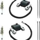 2 Sets of 592846 Ignition Coil Module for BS Intek V-Twin 18-22HP Lawn Mowers Engine with Spark Plug, Replaces for Briggs 799651 691060 499447 401577