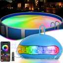 Pool Lights, 18W Underwater Submersible Light, Above Ground Pool Lights with APP Control, RGB Dimmable, Music Sync, IP68 Waterproof, 12V Pool Light for Aboveground Inground Pools
