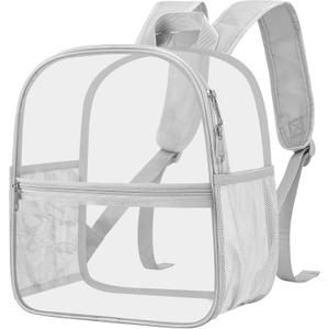 Oraben Clear Backpack for Stadium Events Clear Bag Large Stadium Backpack Waterproof 12x6x12 for Concert Sport Work (Sliver)