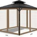 Gazebo Universal Replacement Mosquito Netting, 10'x10' Gazebo Netting Outdoor, 4-Panel Screen Walls for Outdoor Patio with Zipper (Mosquito Net Only) (Brown)