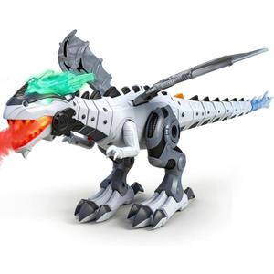 Dinosaur Toys for Kids 3-5 6 7, Electric Walking Dinosaur Toy with Fire Breathing & Mist Spray and Roar Sounds for Kids Toddler Realistic Robot Dragon Toys Birthday Gift