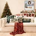 Christmas Tree Pillow Covers 12x20 Decorative Christmas White Throw Pillow Cases Winter Holiday Couch Cushion Case for Sofa Bed Room Home Decor