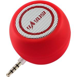 KTech Portable Mini Speaker for iPhone/iPad/iPod/Tablet, 3W Cellphone Speaker with 3.5mm Aux Input, Clear Loud Sound in Compact Golf Size Body (Passion Red)