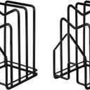 SUNFICON 2 Pack Cutting Board Racks Holders Pot Pan Lids Holders Chopping Board Organizers Thin Bakeware Trays Dry Display Stands Kitchen Countertop Cabinet Office Black