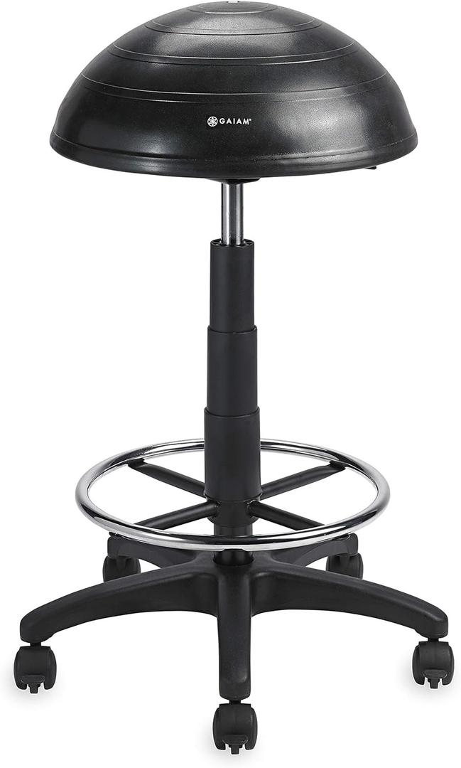 Gaiam Balance Ball Chair Stool, Half-Dome Stability Ball Adjustable Tall Office