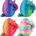  3D Printed Dragon Eggs, Mystery Crystal Dragon Egg for Easter Basket Stuffers, Unique Easter Toys & Decor, Fantasy Tabletop Decor for Kids & Collectors (4 Pack)