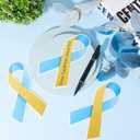60 Pieces Down Syndrome Awareness Accessories Bulk Down Syndrome Awareness Paper Ribbons Social Event Supplies for Donation Support Care Decorations Men Women, 4 x 7 Inches