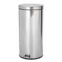 iDesign Steel 7.9 Gallon Kitchen Trash Brushed 30L Round Step Can (12 x 12 x 26)