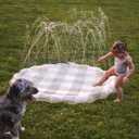 Neutral Gingham Splash Pad for Kids - Outdoor Sprinkler for Kids & Toddlers, Water Mat Sprinkler Toy-Splash Pool 67in