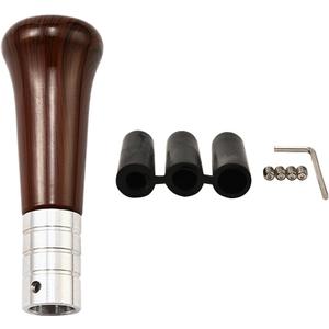 Wood Grain Gear Shifter Knob, Universal Car Gear Shift Manual Knobs Aluminum Alloy Stick Shift Handle with 3 Threaded Adapters M8 M10 M12, Style B