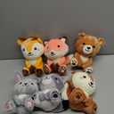 6 Pcs Woodland Animals Toys 7 Inch Bear Rabbit Squirrel Deer Raccoon Fox Large Stuffed Animals Bulk for Woodland Baby Showers Party Decor Birthday Gifts Classroom Teacher Student Awards