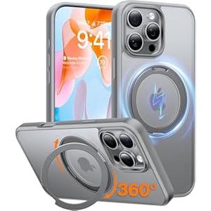 TORRAS Upgraded 360 Magnetic Stand for iPhone 17 Pro Max Case, Fit for MagSafe with Ring, 4X Mil-Grade Protection, Camera Control, Translucent Slim for iPhone 17 ProMax Case Ostand