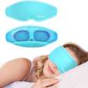 3D Gel Cooling Eye Mask, Weighted Eye mask for Sleeping, 3D Contoured Cup No Pressure Night Blindfold Sleep Mask, Ice Cold Pack Eyes Cold Compress for Puffy Eyes, Dark Circle, Light Blue