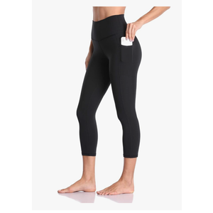 Colorfulkoala Women's High Waisted Yoga Capris 21" Inseam Leggings with Pockets Small