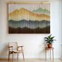 laddawan Extra Large Macrame Wall Hanging Dip-Dyed Tapestry Modern Wooden Home Wall Art for Living room Boho Handmade Wall Decor for Bedroom (Green1)