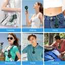 2 x 2 IN 1 Portable Mini Handheld Fan with Keychain Stand, Personal Powerful Cooling Fan, Small Battery Operated Table Fan, Quiet Hand Fan, USB Rechargeable, Birthday Gifts for Women (Dark green)