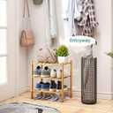 viewcare Small Shoe Rack, 3-Tier Shoe Rack for Entryway, Bamboo Wood Shoe Shelf for Closet & Hallway, Long 17.2IN | Beautiful | Functional | Sturdy | Durable, 3-Tier_Samll