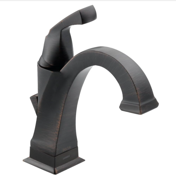 Delta Faucet Dryden Touchless Bathroom Faucet, Oil Rubbed Bronze Single Hole Bathroom Faucet, Single Handle Touch Bathroom Sink Faucet, Drain Assembly, Venetian Bronze 551T-RB-DST